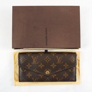 Louis Vuitton Sarah Monogram Coated Canvas Wallet In Brown And Tan - Preowned